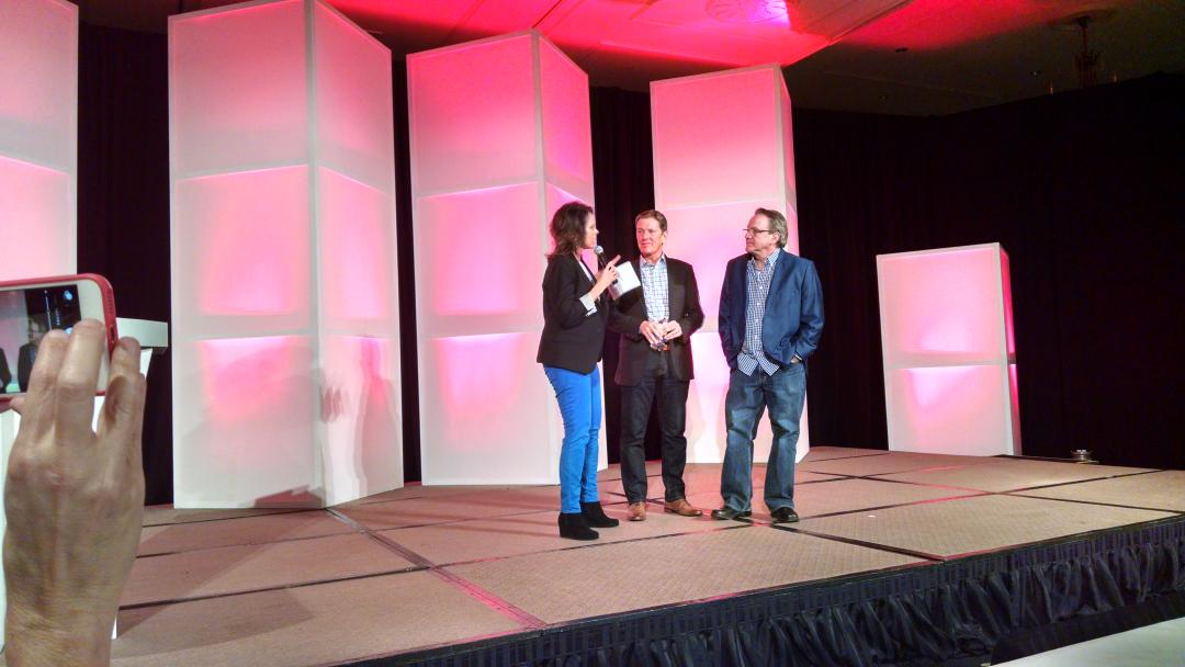 KThompsonSings's tweet photo. .@KenDavisLive  and @MichaelHyatt introducing the @PlatformConf with @MicheleCushatt .  The fun continues. http://t.co/MCxhxw8fCb