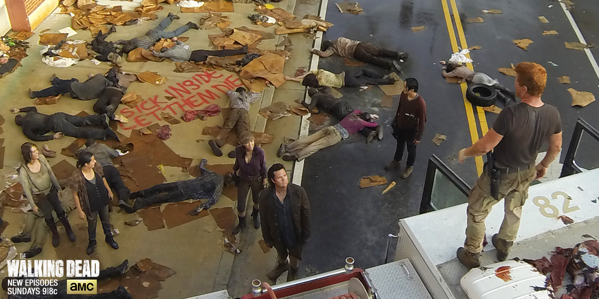 WalkingDead_AMC's tweet photo. Sick inside. Let them die. #TheWalkingDead http://t.co/N1yNCKC6HI