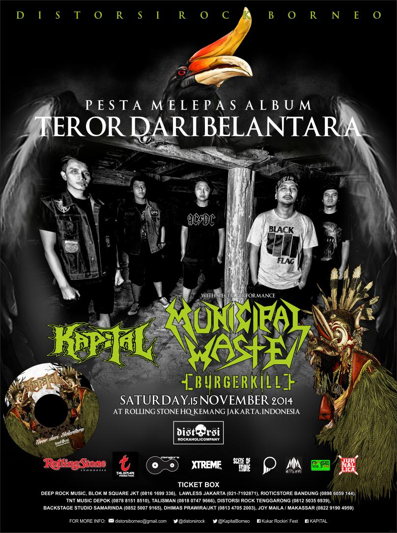 H-5 launching Album #TerrorDariBelantara <a href="/KAPITALBorneo/">KAPITAL</a> bersm <a href="/MUNICIPALWASTE/">Municipal Waste</a> dan <a href="/burgerkill666/">Dede "Kajit" Sutanzah</a> siap berpesta \m/