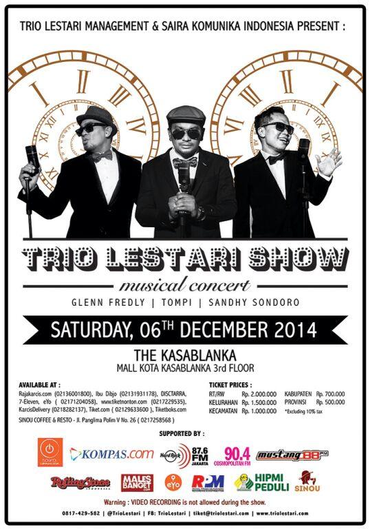 rofikhidayat's tweet photo. Selamat pagi
Silakan melihat promo trio lestari show
Musical concert http://t.co/fgNKsmiHSM