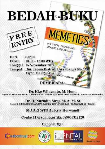 friendyoktian's tweet photo. @hmjmunswgt : Ikuti bedah buku memetics, sabtu,15/10/14 ,pembicara : Dr eko wijayanto ,M.Hum, ! http://t.co/pOwlxJBSea""