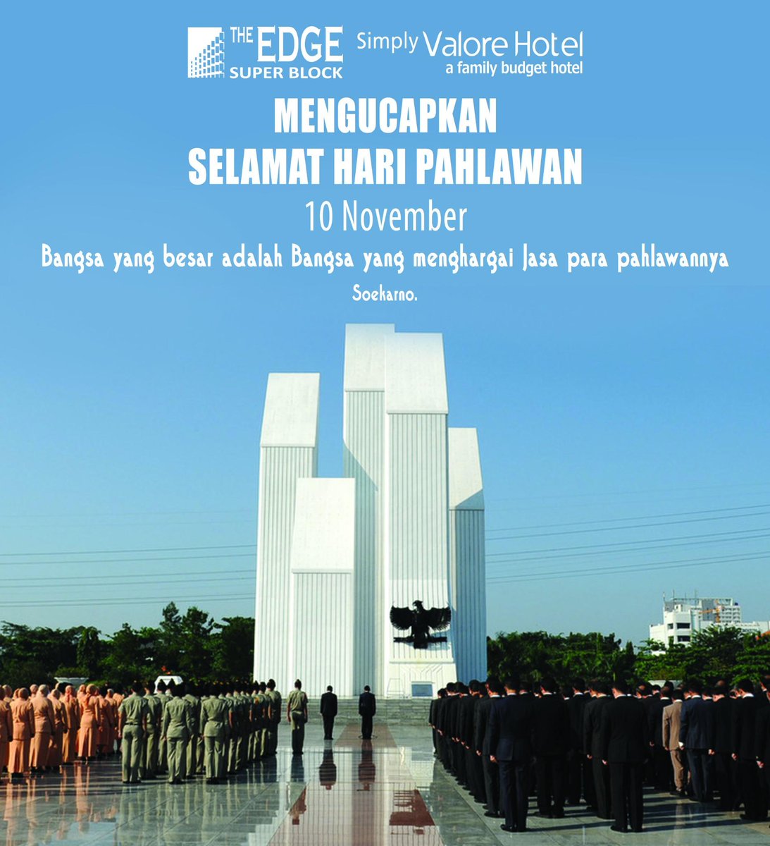 edgesuperblock's tweet photo. Bangsa yang besar adalah bangsa yang menghargai jasa para Pahlawannya. Selamat Hari Pahlawan 10 November. http://t.co/JdxgtVzFBo