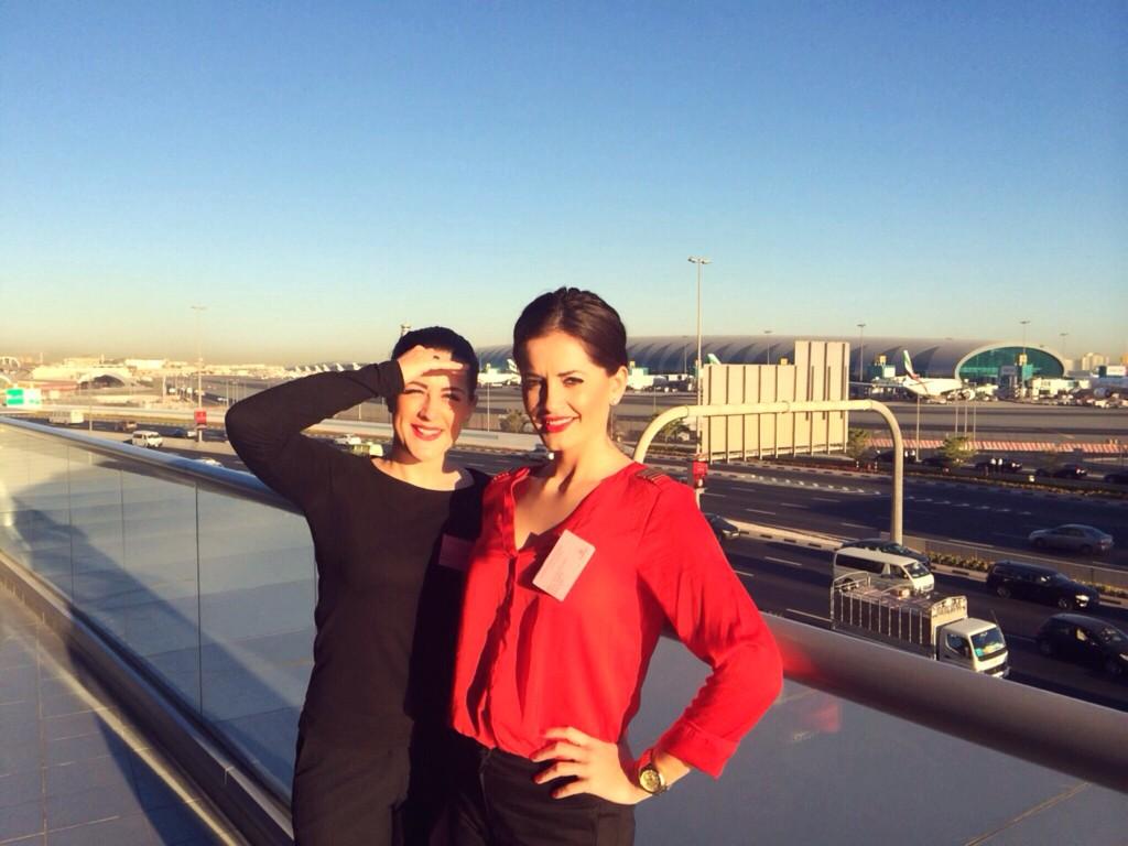Ari_899's tweet image. Cabin crew training ✈️☀️ #dubai