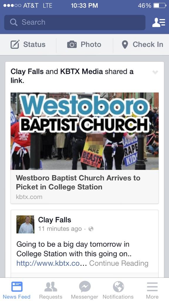 lorintx's tweet photo. "Westoboro" baptist church? #LocalMediaLOLZ #SpellCheckMaybe? http://t.co/fRbisoxlgp