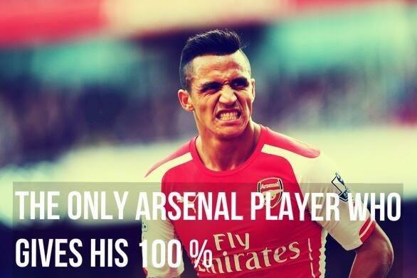 FootballFunnys's tweet photo. Alexis Sanchez always 100%. http://t.co/KRobhy58xz