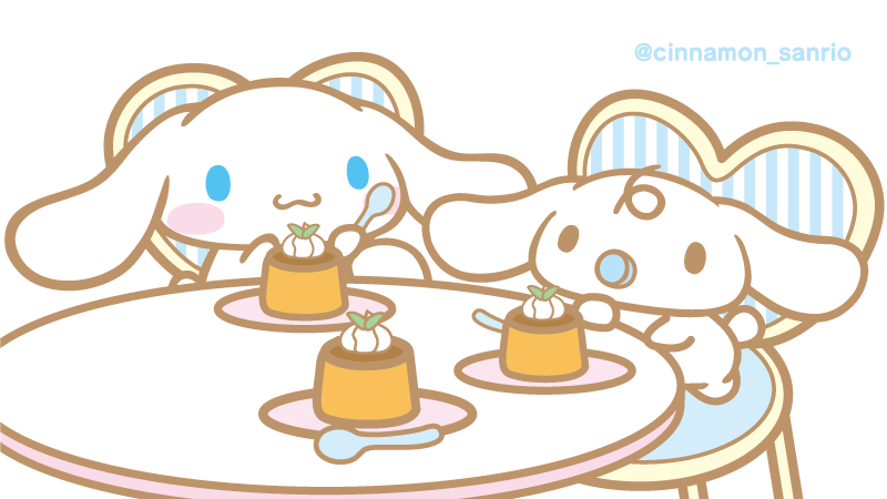 カボチャのプリン、さぁどうぞ♪シナモンがおやつの時間をお知らせします。