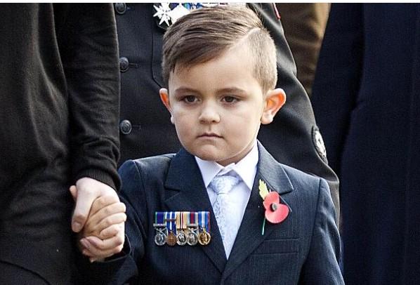 If you RT one post today let it be this one. Ashton Sexton-Farquhar, aged 4, lays a wreath for his Daddy <a href="/PoppyLegion/">Royal British Legion</a>