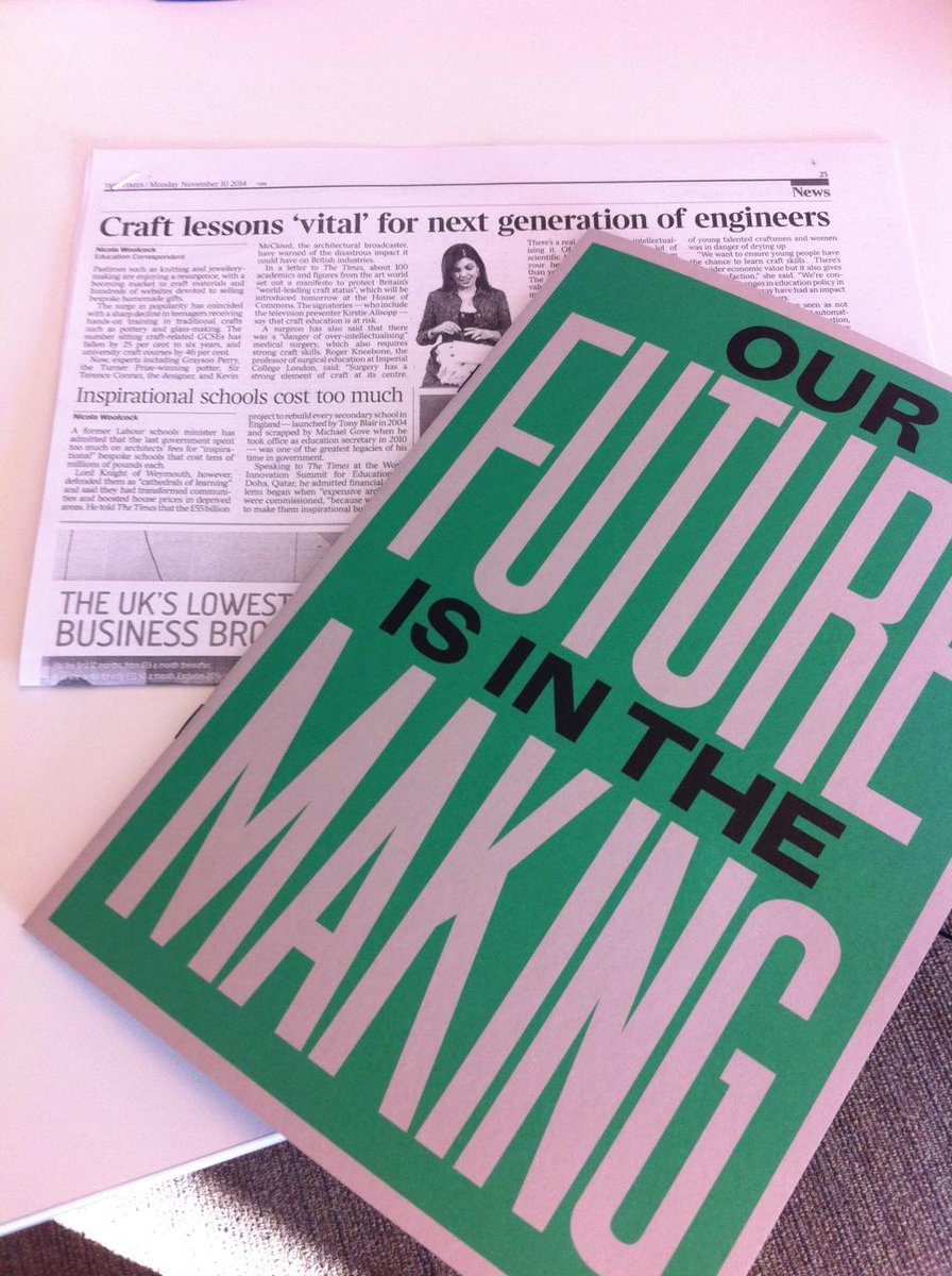 ‘Craft lessons ‘vital’ for next generation of engineers’ – letter signed by 90 leading figures ccuk.cc/un