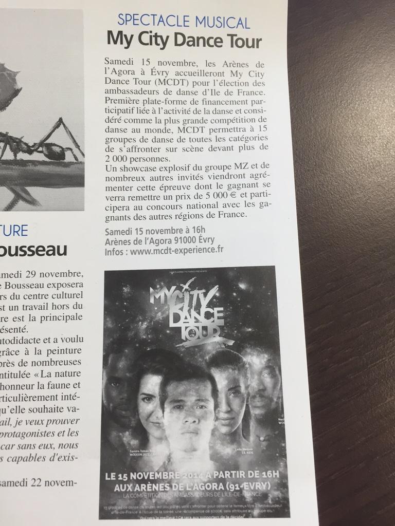 BobMCDT's tweet photo. .@MCDT3D .@SarahMcdt My City Dance Tour dans la Quinzaine de Evry Courcouronnes http://t.co/4lNVlSZM0X