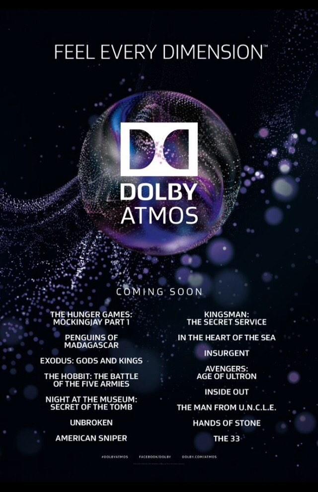 Veelbelovende lijst met filmtitels in #dolbyatmos. Welke wil jij graag beleven?!