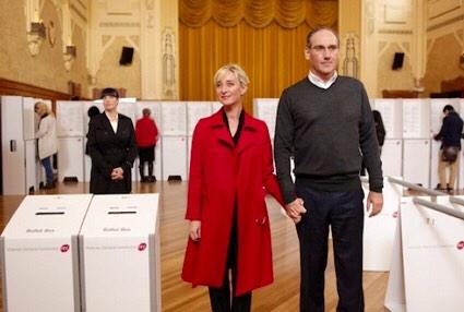 Nervous, but truly excited, as I lodge my vote in my home seat of Richmond, with my husband Geoff by my side.