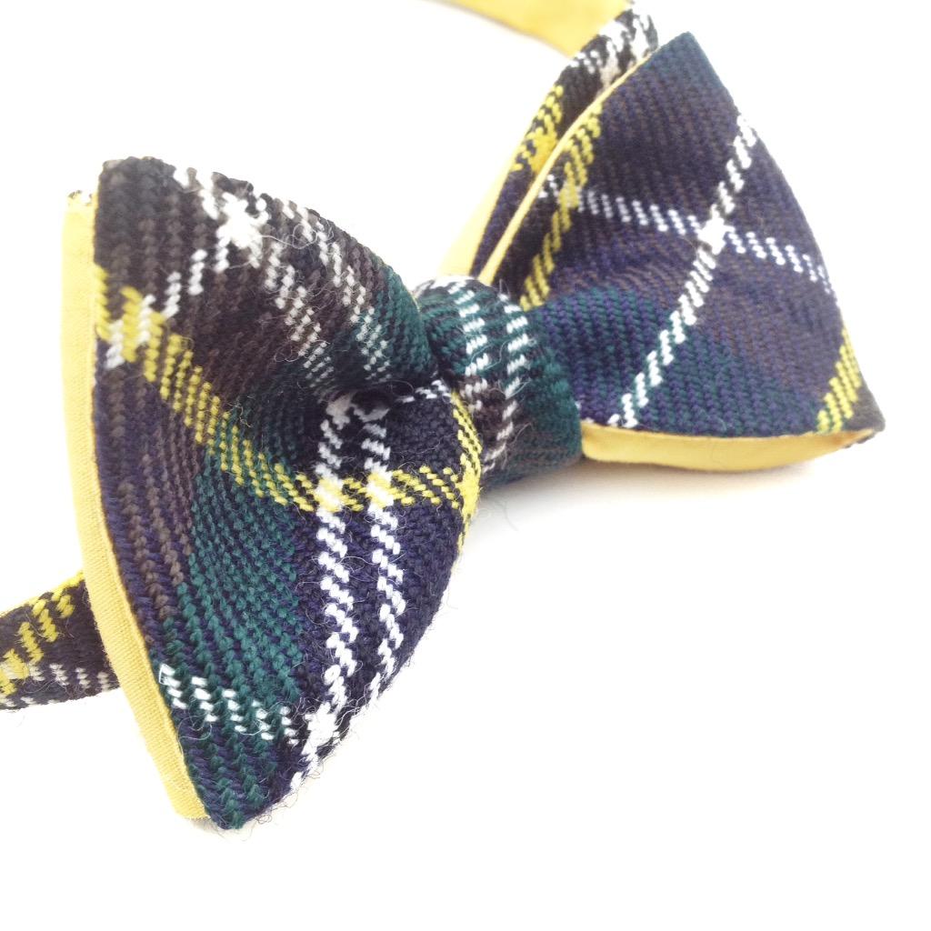 SWERVEstore's tweet image. One of a kind - our TARTAN WOOL bow tie in pure virgin wool &amp;amp; organic yellow cotton reverse - swervestore.com