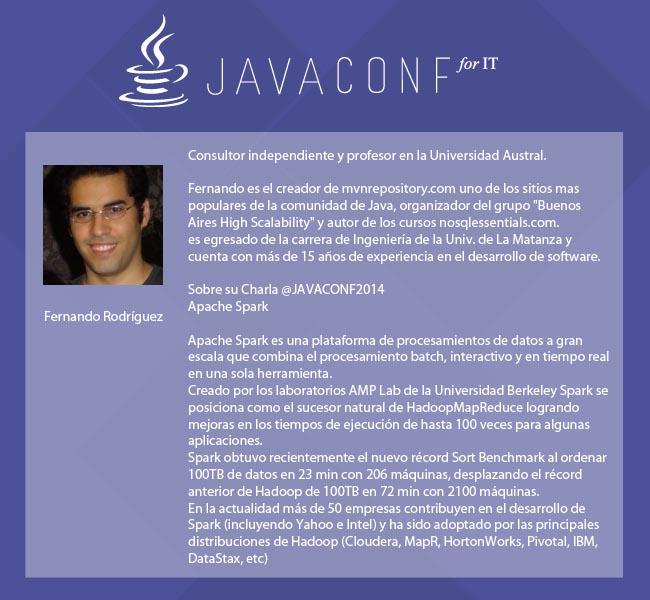 Adelanto Charlas #JAVACONF2014: Conocé a <a href="/frodriguez/">Fernando Rodriguez Olivera</a>. Más info en java.conf4.it  <a href="/JUGArgentina/">JUG Argentina</a>