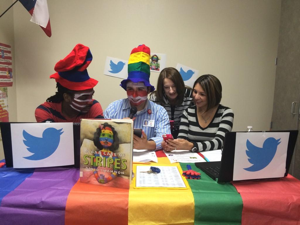 pisdtech's tweet photo. It's a Twitterrific day at @MemorialPISD for Read Aloud Day! #catRAD http://t.co/BBLjmoSVfG