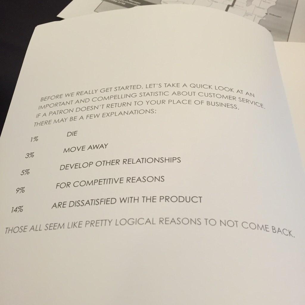 BCobranding's tweet photo. Stats about why guests don't return to your business. 68% of people don't return to a business. #ExtendHospitality http://t.co/MxOVU1CSaa
