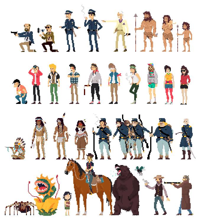 Fourattic's tweet photo. A bunch of secondary characters ready to our #kickstarter wall. Waiting for validation! Stay tuned #gamedev #indiedev http://t.co/siPvJ2h9jh