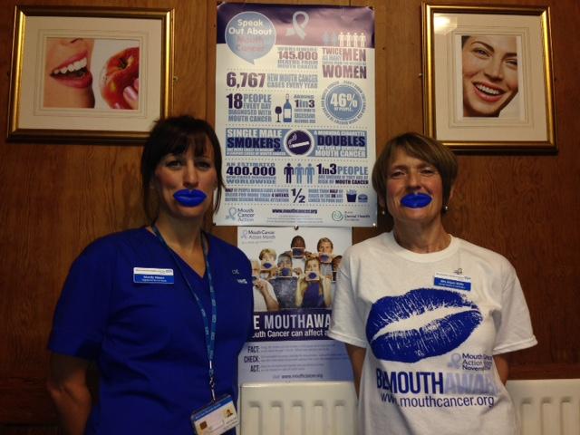HWHCT_NHS's tweet photo. Our Community Dental Service supports #MouthCancerAwarenessMonth #bluelipselfie http://t.co/mhWO6kjsgk http://t.co/sadGucy6LG