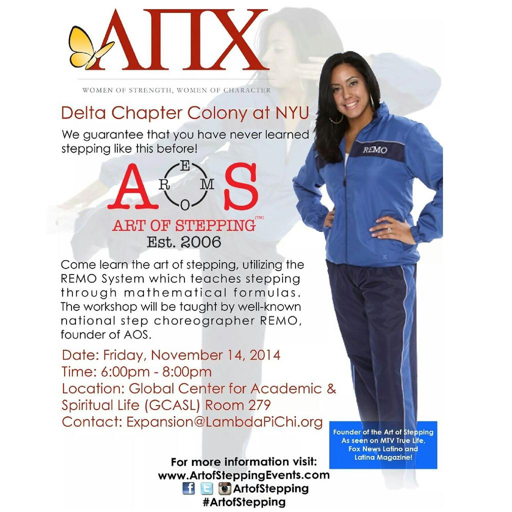 ArtOfStepping's tweet photo. Rise and Shine Twitter! Join us friday for Free #ArtOfStepping Workshop hosted by @LambdaPiChi at #NewYorkUniversity http://t.co/qnR7IhVghZ