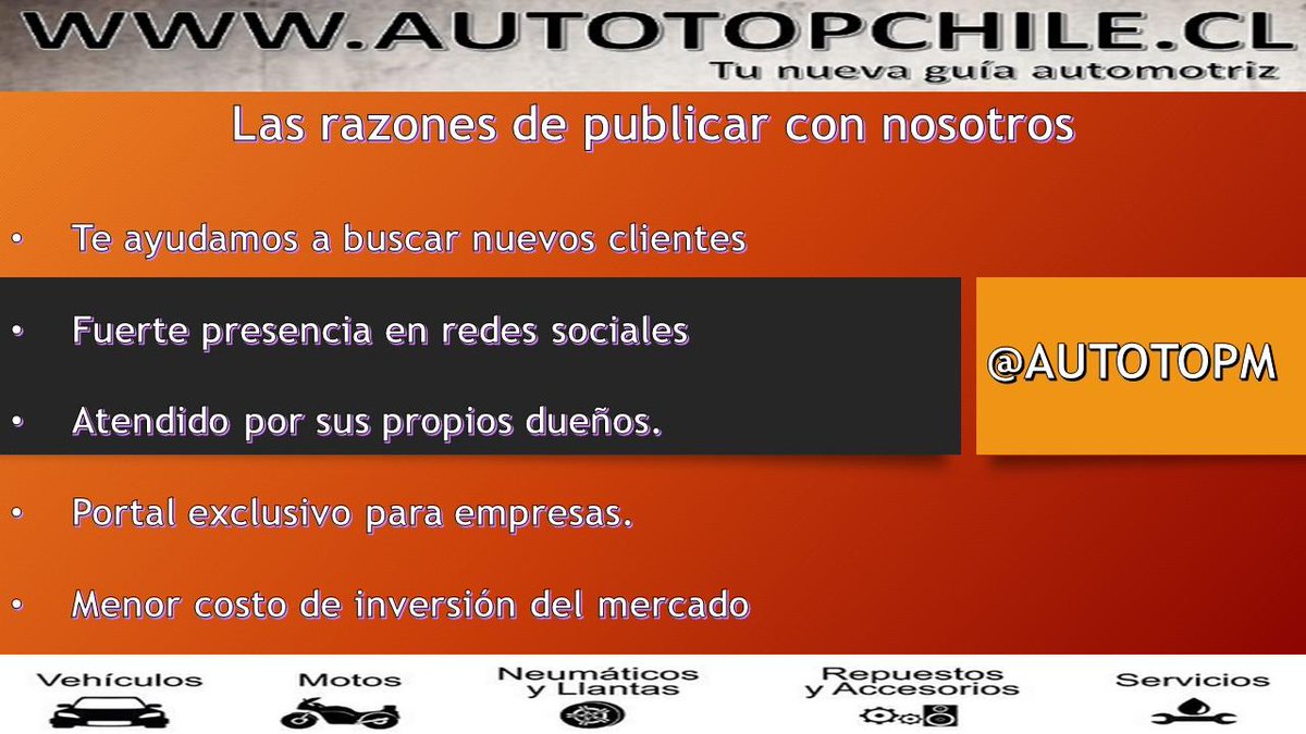 AutotopM's tweet photo. Las razones de publicar en  http://t.co/lHgJoInbrK  Tu guía automotriz!!

@SuzukiChile_ http://t.co/82gcJKqYMI