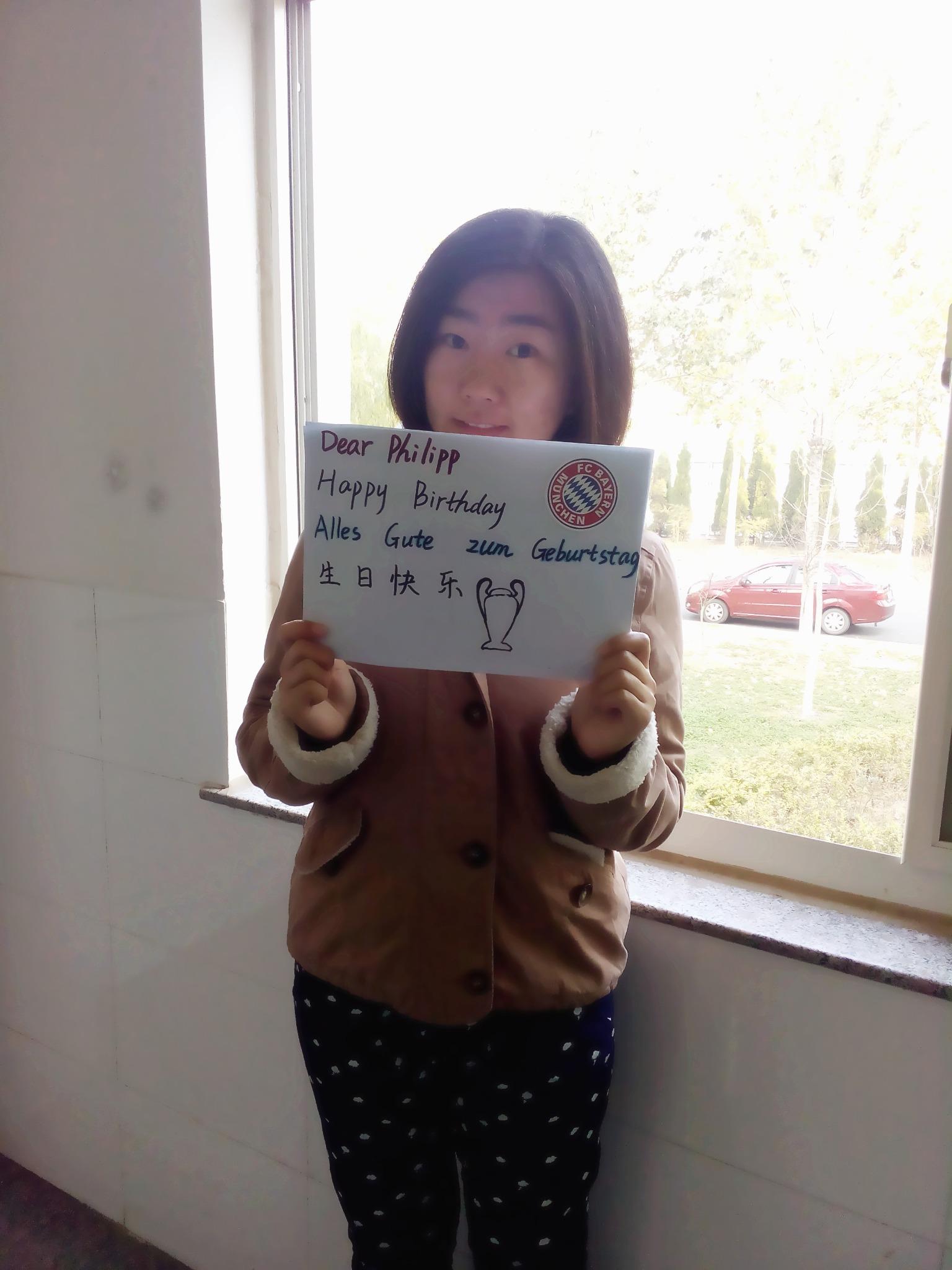 Happy happy birthday to Philipp Lahm .the best player in my heart.wishes from China  