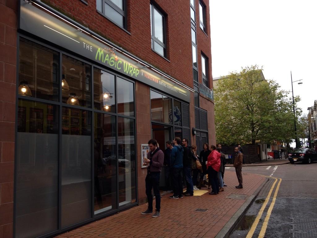 Large queues out the door means one thing <a href="/TheMagicWrap/">The Magic Wrap</a> at Cardiff bay is open.