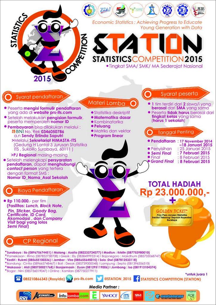 Menjadi bagian dari kampus terbaik di Indonesia?  Go get your chance for FREEPASS Statistika ITS ! @info_SNMPTN