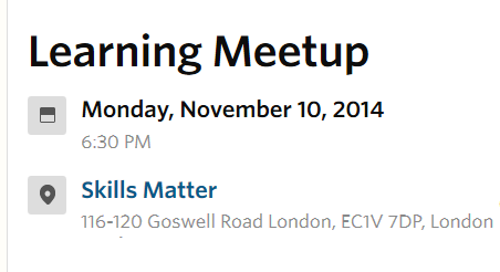 OTS_LONDON's tweet photo. Our Learning Meetup is happening tonight @skillsmatter.   Join future classes here --> http://t.co/LIabXceu0u. http://t.co/1mWJu8dnUj