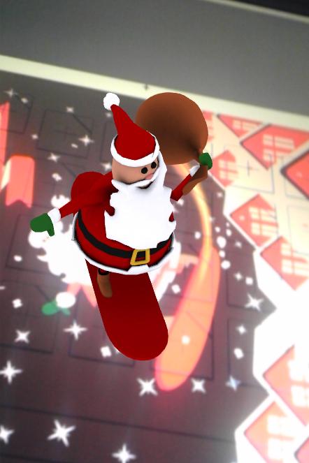 Santa is delievering the parcels by surboard this year. With Augmented Reality he already started...