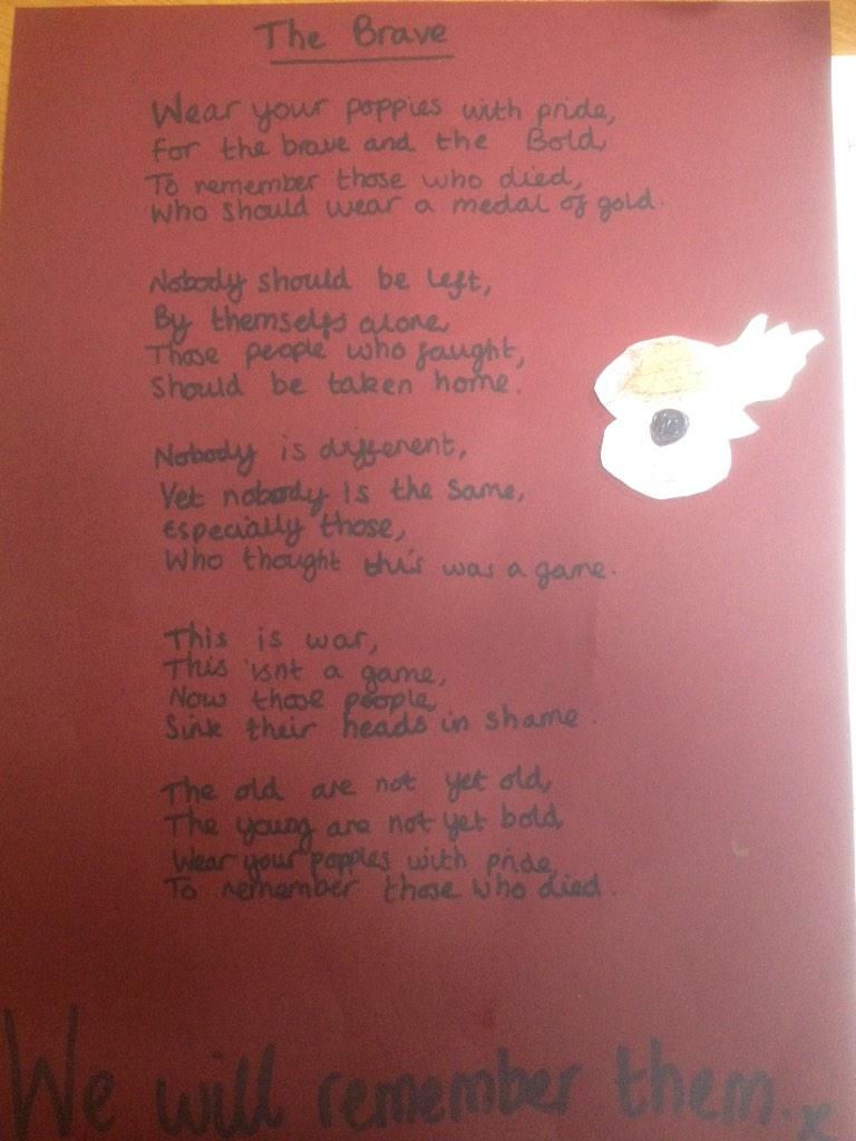 TowerEng's tweet photo. #inspired by #Remembrance well done Jamie-Leigh @DiscoveryEd http://t.co/vQMucSxe75