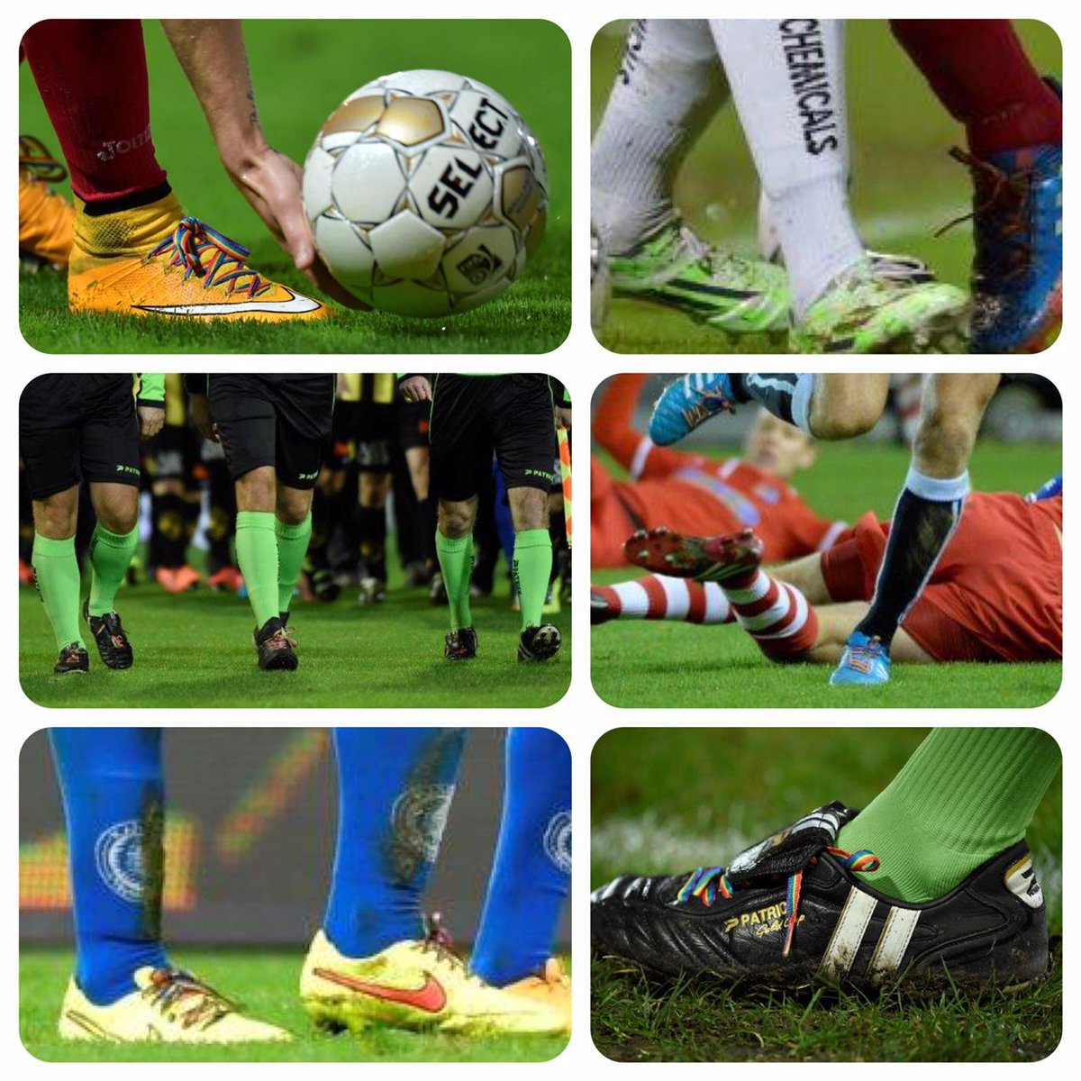 Le week-end passé, les lacets arc-en-ciel étaient bien présents sur les terrains de la #jpl #footballplus