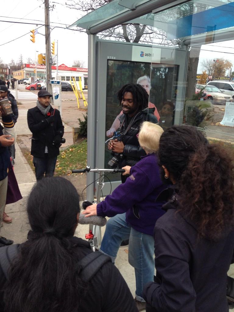 celaerin's tweet photo. @CulturalHotspot @BellLocalTO #wearelawrence bus shelter http://t.co/YX30uniAji