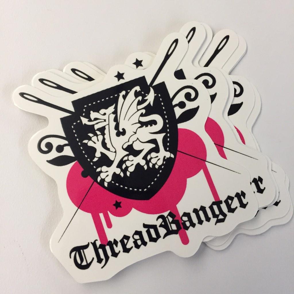 corinneleigh's tweet photo. New @threadbanger stickers at the @YouTubeSpaceNY @RobCzar #manvspin #threadbanger http://t.co/EMx3ZcEXdX