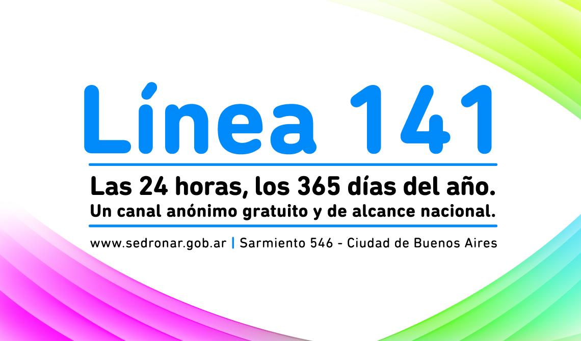 Sedronar a Twitter: "La línea 141, de orientación en adicciones es anónima y gratuita. Funciona las 24 horas, los 365 días del año. http://t.co/A8uVukS8t7"