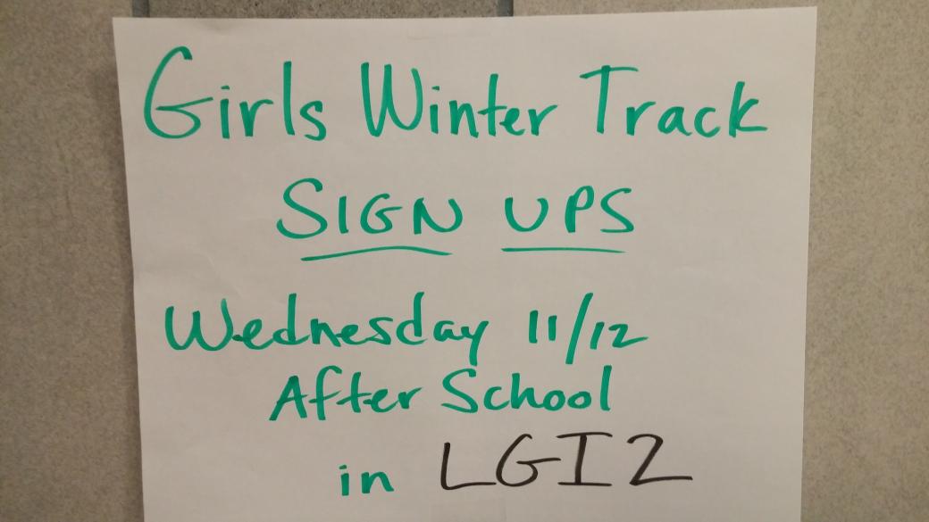 jbyrnes1's tweet photo. Girls Track and Field sign ups after school on Wednesday #LGI2 http://t.co/IIOXVODW01