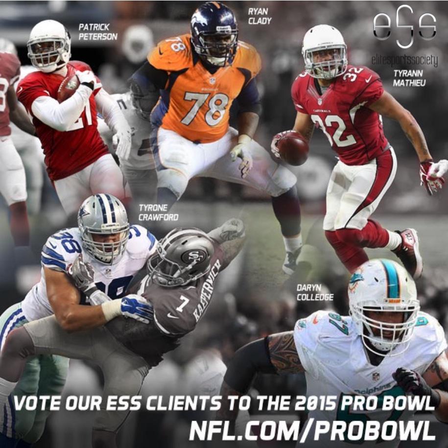 TheSocietyLLC's tweet image. Vote 4 the #ESSfamily!  @RealPeterson21 @RyanClady @TCrawford98 @Mathieu_Era @DarynColledge71 nfl.com/probowl