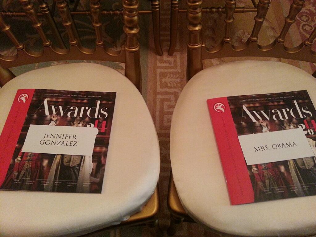 chicagoshakes's tweet photo. That time that we saw our seats for the #NAHYP ceremony...CPS Shakes student Jenny has the best spot in the house! http://t.co/2tM9K48tLP