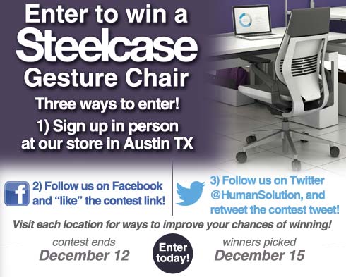 We will be hosting 3 Steelcase Gesture Chair Giveaways. Full info here: thehumansolution.com/steelcase-gest…. Enter now!