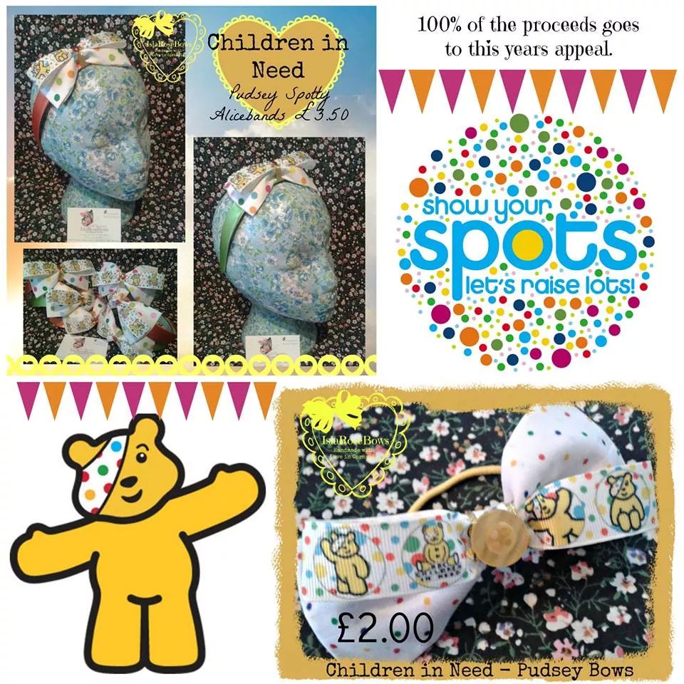 #ChildrenInNeed #Showyourspots #DaisyLovesToBounce #IslaRoseBows
