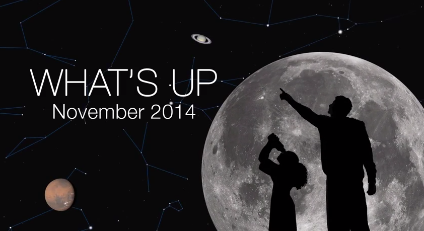 NASA's tweet photo. What's up in the skies this November? Find out in our latest #astronomy video: http://t.co/bJNjKt2ciB http://t.co/S7Ftt36oQJ