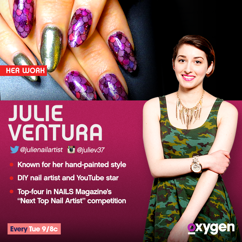 oxygen's tweet photo. Meet this week's #NailedIt contestants: @NailBang @Precious_Nails &amp; @JulieNailArtist! Preview: http://t.co/6XZhIlNihZ http://t.co/Lmi9vNS5OS