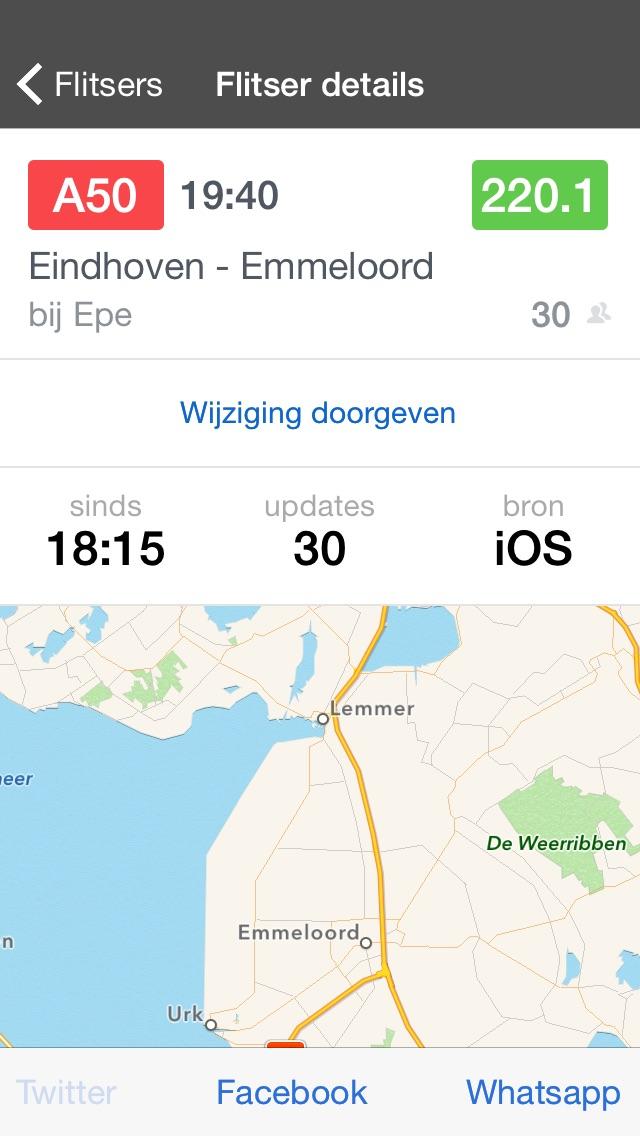 Flitser op de A50 bij Eindhoven - Emmeloord - hmp 220.1 (via <a href="/flitsmeister/">Flitsmeister</a>) flitsmeister.nl/MtqmAp