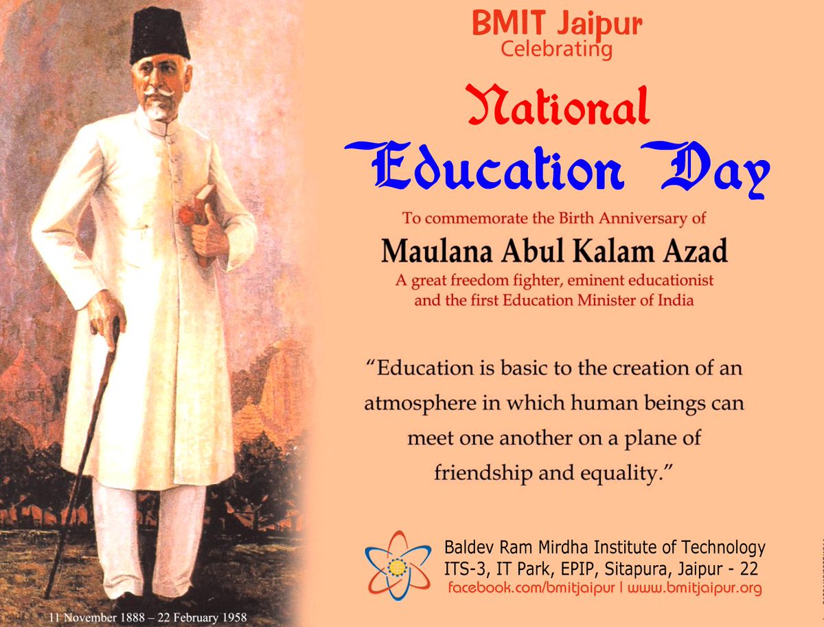 bmitjaipur's tweet photo. #bmitjaipur celebrating #educationday. 
#rally @ 09:00 am 
For updates join us @ http://t.co/0zHb5Vm7f9 http://t.co/fByPgDoV9H