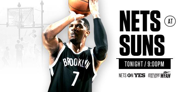 BrooklynNets's tweet photo. Tune in to  @YESNetwork at 9pm for #Nets vs. @Suns Listen: @WFAN660  AM http://t.co/S2ZrCa95Gd