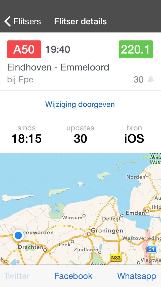 Flitser op de A50 bij Eindhoven - Emmeloord - hmp 220.1 (via <a href="/flitsmeister/">Flitsmeister</a>) flitsmeister.nl/MtqmAp