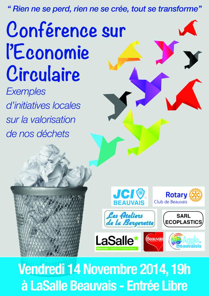 Affiche Economie Circulaire, thème national jcef jce beauvais