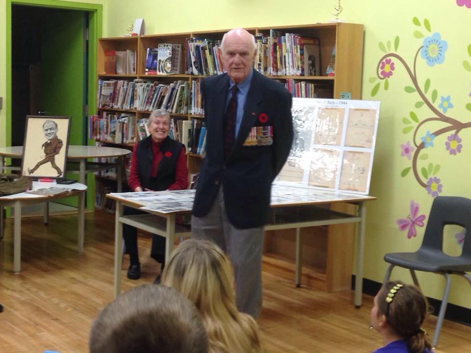 MorrisburgPS's tweet photo. Junior students at MPS were honoured to hear WWII Veteran, Mr. Martin, speak about his war-time experiences today. http://t.co/Cg3ocwZBOL