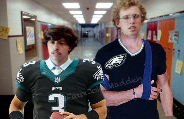 Live Look-In at Mark Sanchez and Nick Foles arriving to tonight's Eagles game