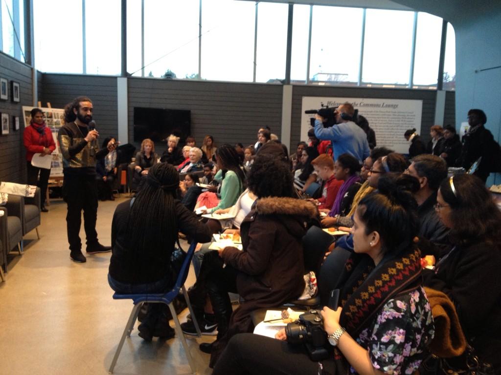 celaerin's tweet photo. @CulturalHotspot @BellLocalTO #wearelawrence opening reception http://t.co/8ynCWA0CyH