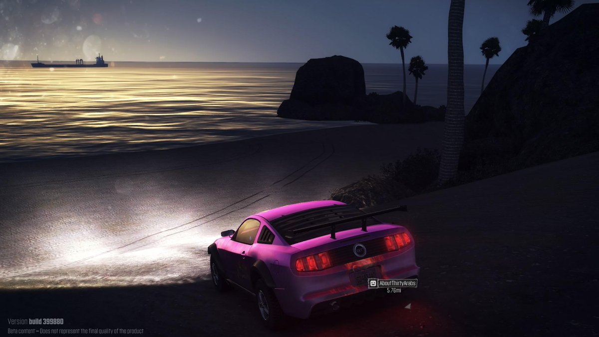 the_ewan's tweet photo. Finishing my day in @TheCrewGame beta as the sun sets off Malibu beach. #PS4share http://t.co/FRghV0A7UF