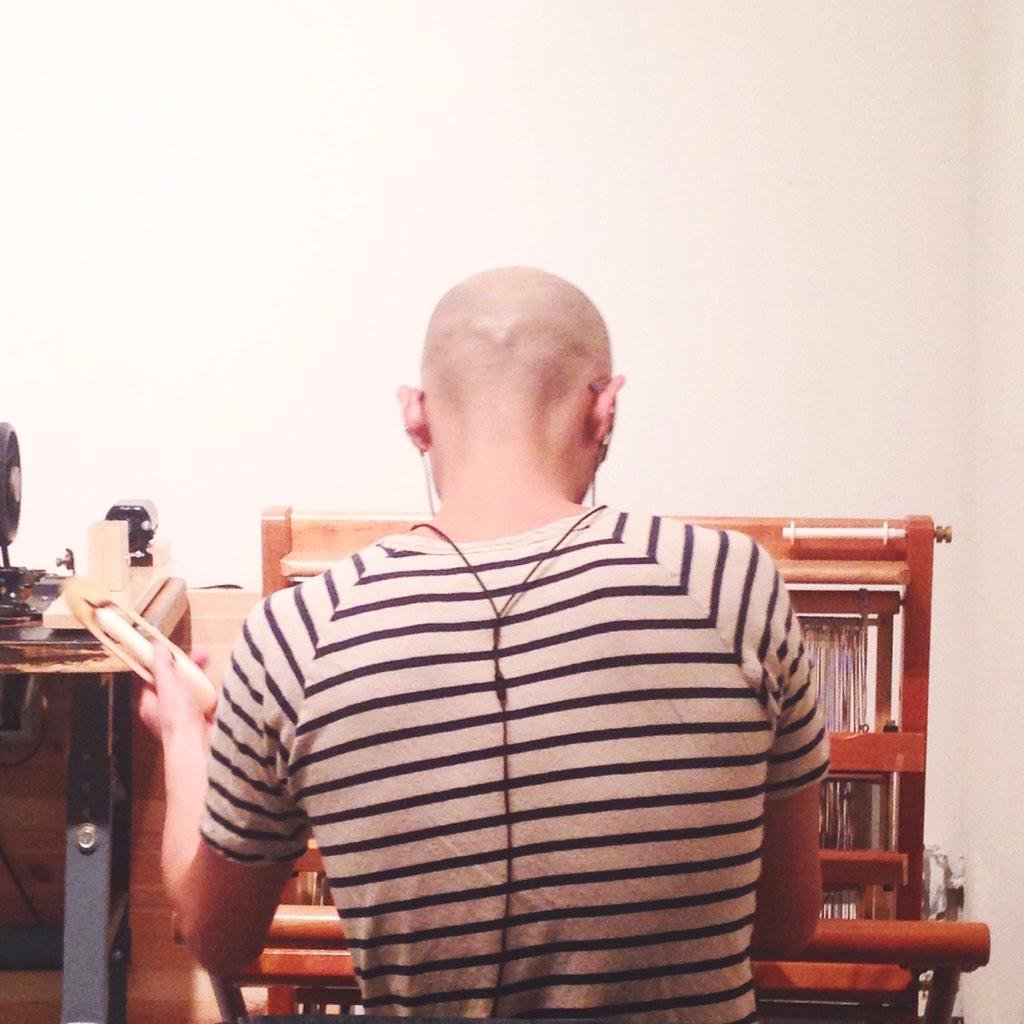 TextileArtsCent's tweet photo. #AIRcycle6 resident Yoshi shows us his STRIPES! #showusyourstripes this Thursday night : http://t.co/hbhdi1h97Y http://t.co/PifvFcUge3